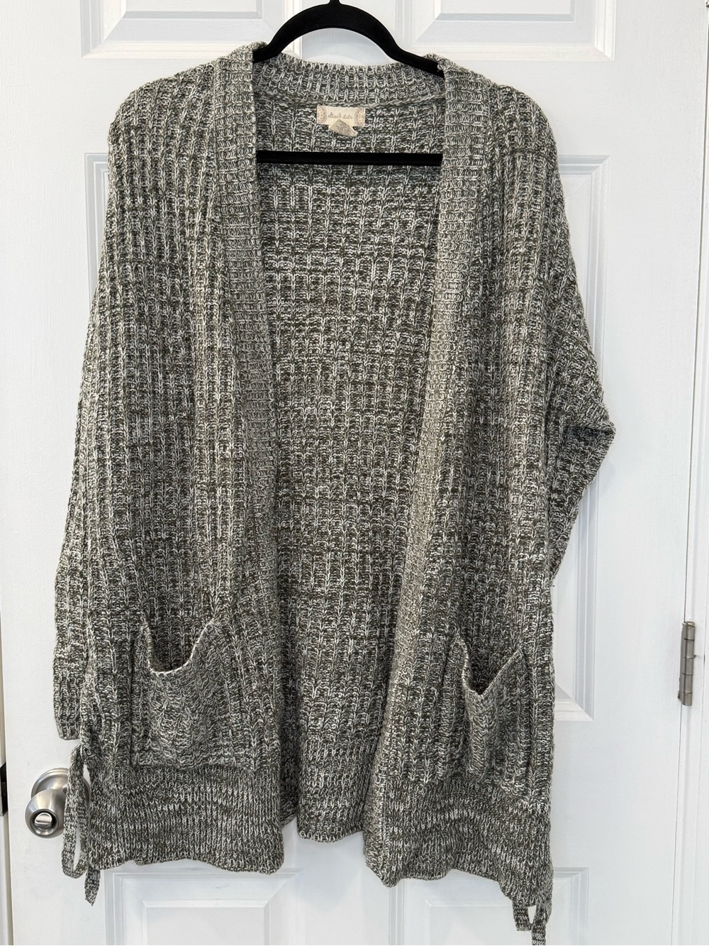 Altar'd State Knit Open Front Cardigan Sweater with Pockets Women Size M Green